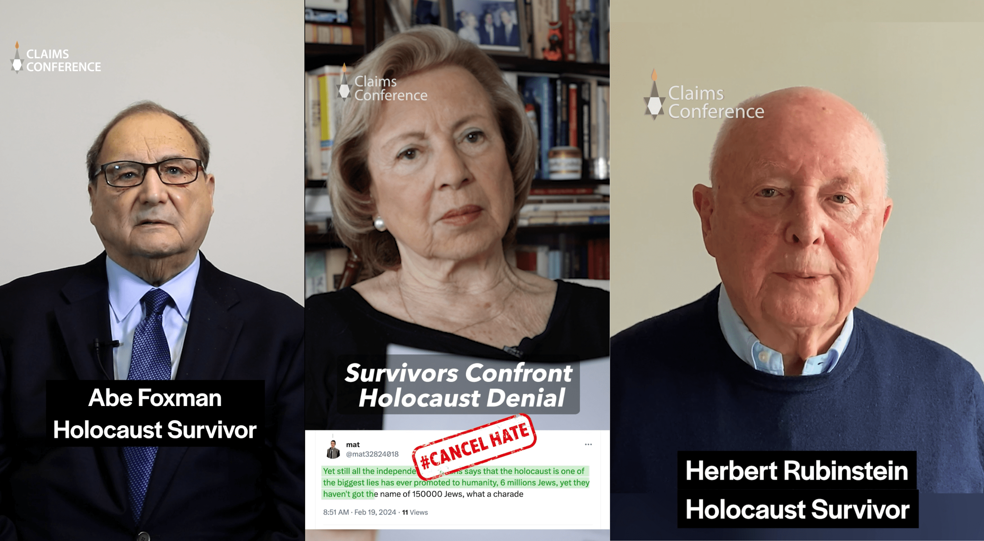 Пережившие Холокост в новой кампании в социальных сетях под названием “Отмените Ненависть” — Cancel Hate.